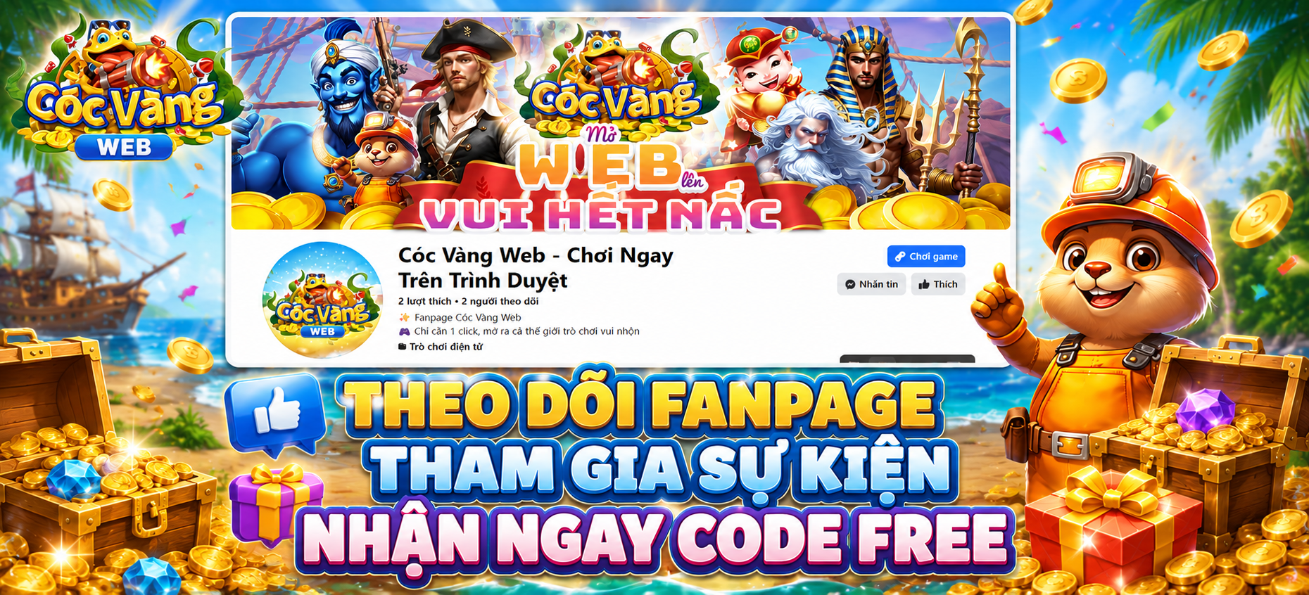 THÔNG BÁO FANPAGE CHÍNH THỨC CÓC VÀNG WEB